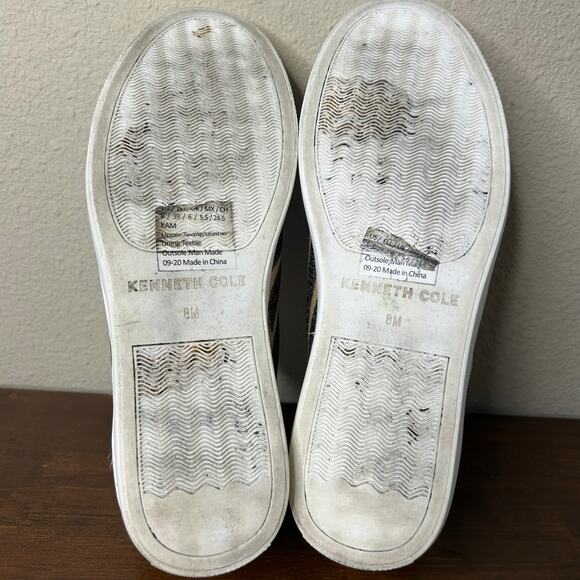 Kenneth Cole Shoes Kam Sneaker Zebra Animal Print Black Brown Boho Casual Size 8 - Picture 7 of 8